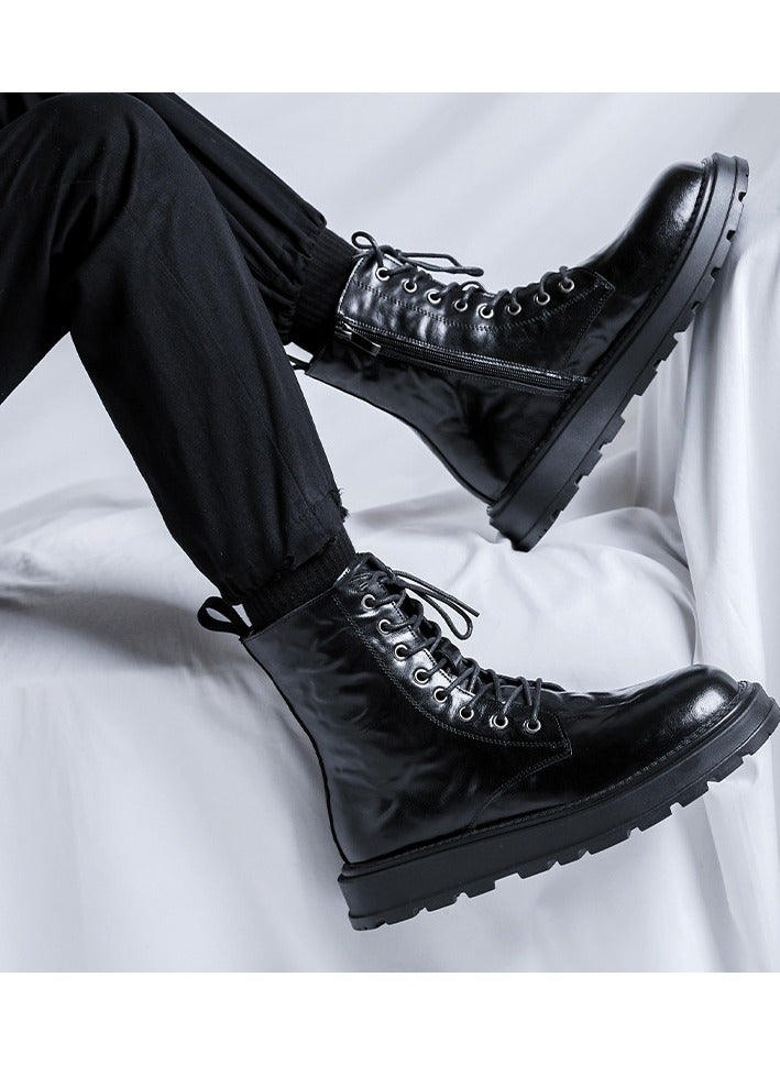 Warrior New Youth Fashion Thick Sole High Top Boots - Image 4