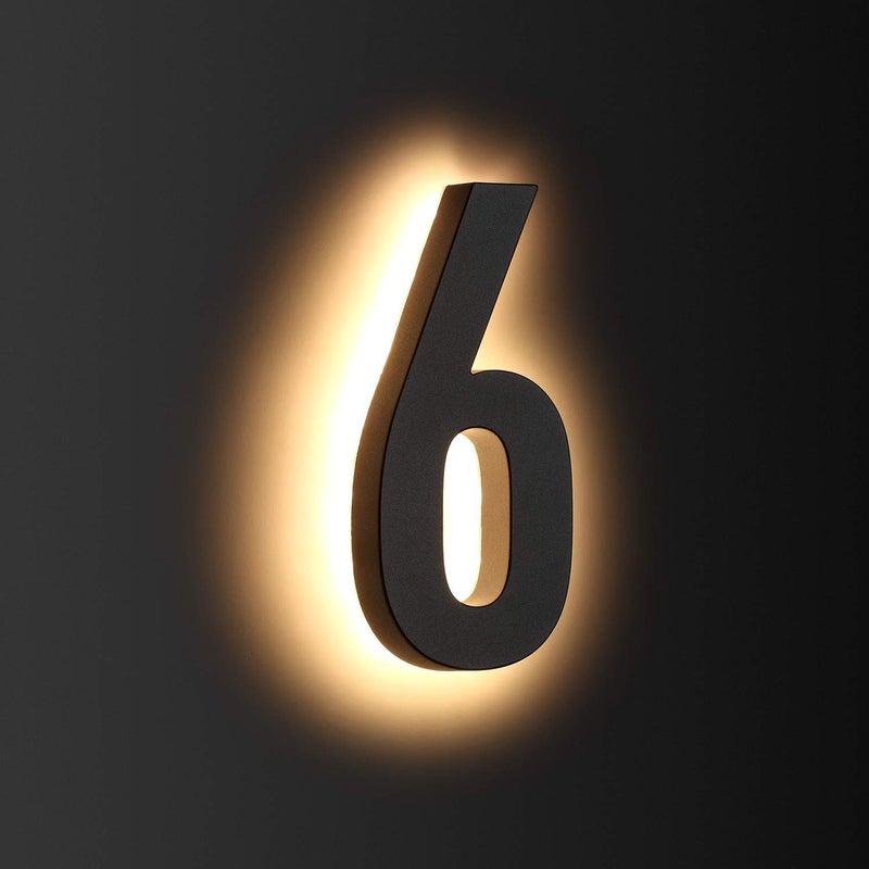 LMP 12V DC Low Voltage Led House Numbers Address Numbers 8 Inches, Modern Lighted House Numbers glow at night, Waterproof Corrosion Resistant, Easy to Install (number 6/9 No Powers) - Image 1
