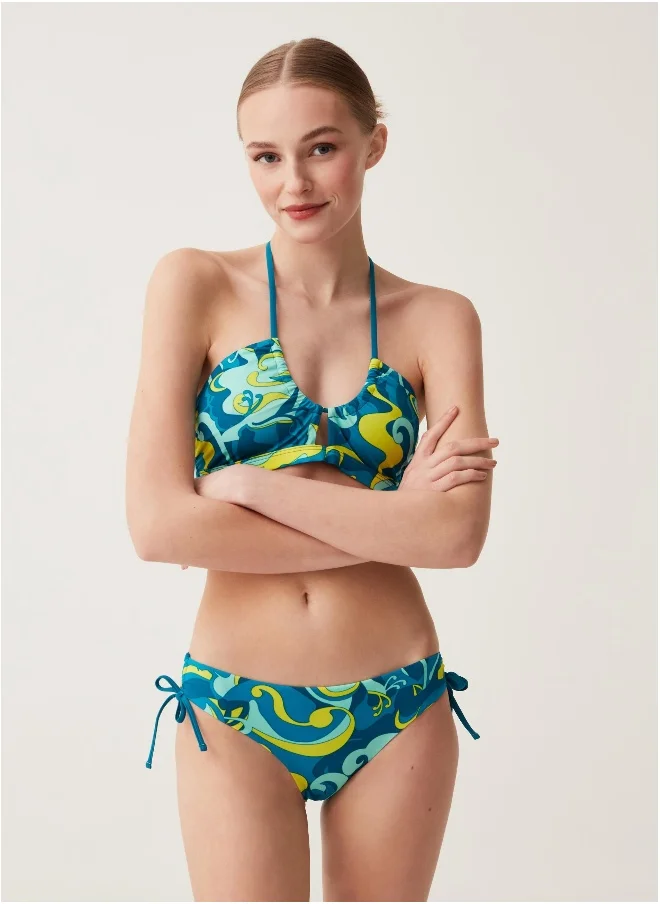 او في اس Ovs High-Rise Bikini Shorts With All-Over Print