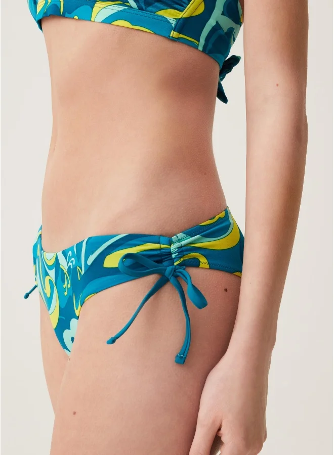 او في اس Ovs High-Rise Bikini Shorts With All-Over Print