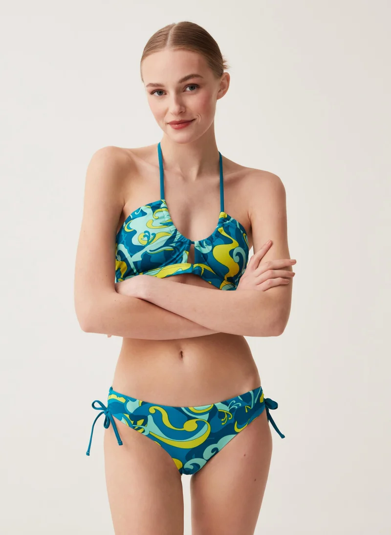 او في اس Ovs High-Rise Bikini Shorts With All-Over Print