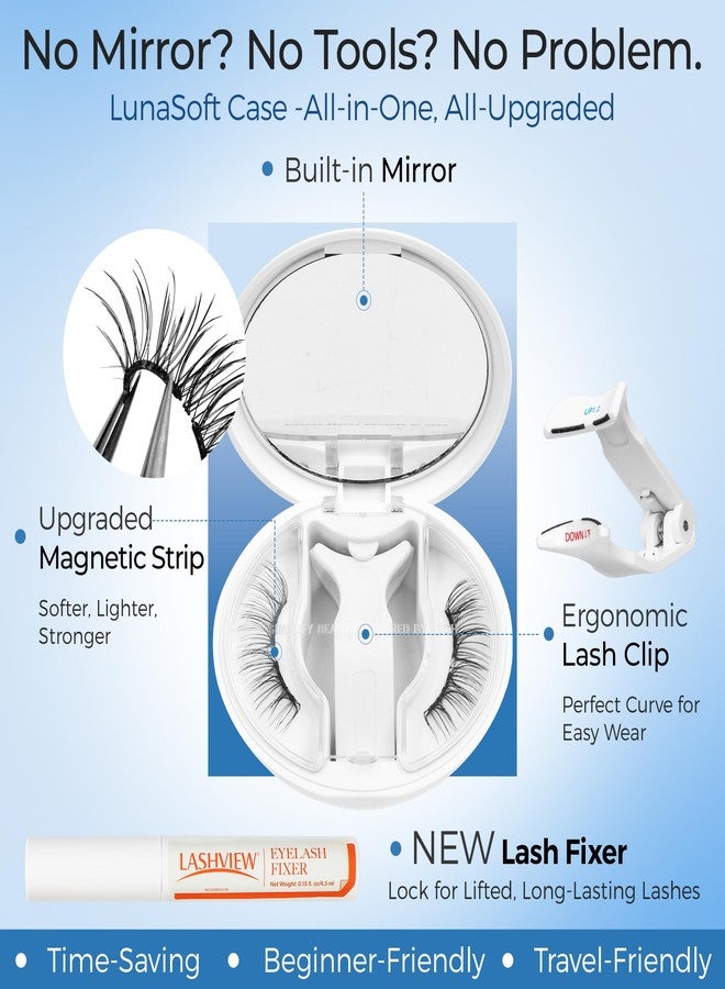 LASHVIEW Magnetic Eyelashes with Applicator Upgrade Soft Magnetic Eyelashes Natural Look Reusable No Glue or Eyeliner Needed Easy to Wear and Remove (RC14) - Image 2
