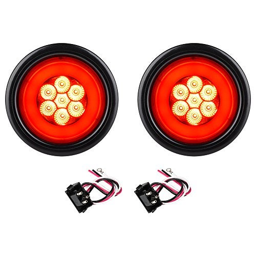 Lumitronics RV HALO LED 4 Inch Sealed Round Stop/Turn/Tail Lights (Red Pair) - Image 2