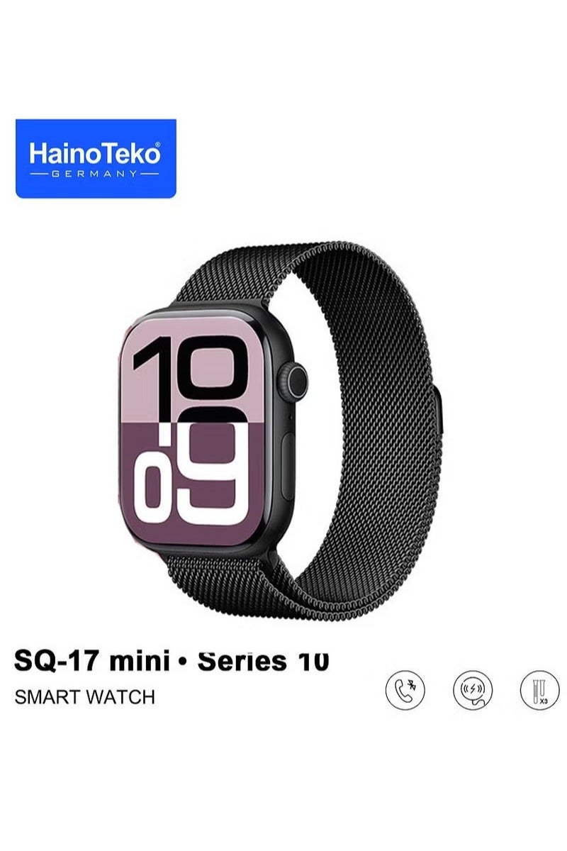 Haino Teko Haino Teko SQ-17 Mini Smart Watch for Women – AMOLED Display, 3 Interchangeable Straps, Slim & Stylish Design – Black - Image 4