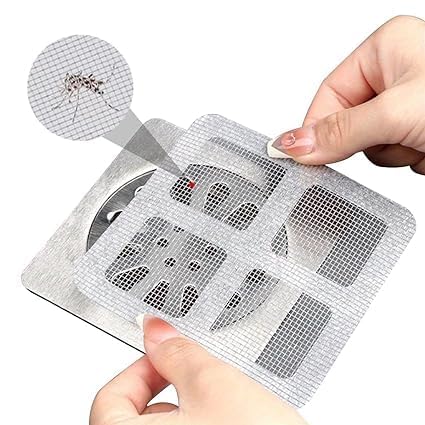 BEMOX 30-Pack Disposable Shower Drain Hair Catcher - Waterproof Mesh Stickers for Sink, Bathtub & Kitchen - Easy-to-Use Drain Covers for Hair & Debris (4" x 4") - Image 1
