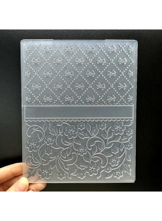 zhxcgooyx 3D Plastic Embossing Folder Template Bow&Small Flowers Texture 4.7x5.91 Inch for Card Making DIY Scrapbooking Paper Crafting Handmade Crafts Scrapbooking Arts Supplies Scrapbook Decor - Image 1
