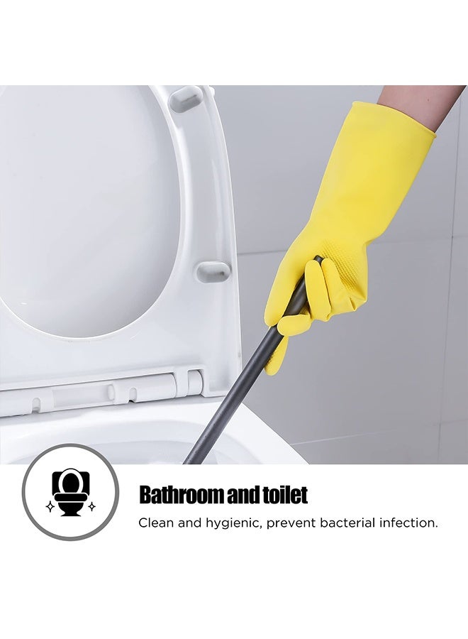 Rubber Cleaning Gloves for Household ，Reusable Dishwashing Gloves for Kitchen, Flexible Long-lasting & Waterproof (Yellow) - Image 5