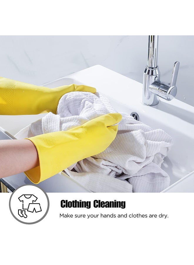 Rubber Cleaning Gloves for Household ，Reusable Dishwashing Gloves for Kitchen, Flexible Long-lasting & Waterproof (Yellow) - Image 4