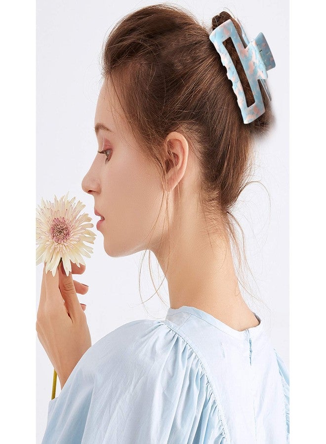 Magicsky 4PCS Hair Claw Clips, Acrylic Banana Barrettes, Celluloid French Butterfly Jaw, Tortoise Grip Pin-Leopard print Stylish Accessories for Women Girls, Long Motley - Image 3