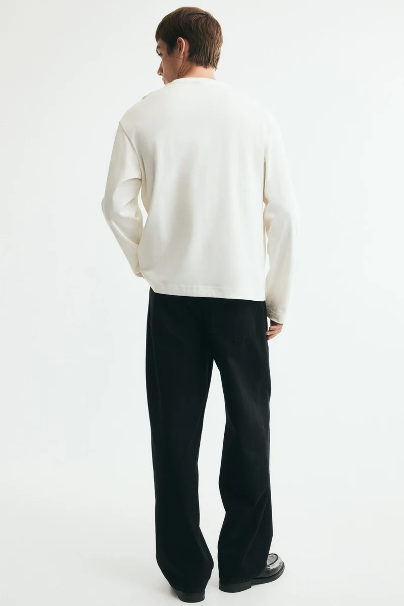 H&M  Relaxed Fit Long-sleeved cotton T-shirt for Men | Best Price UAE