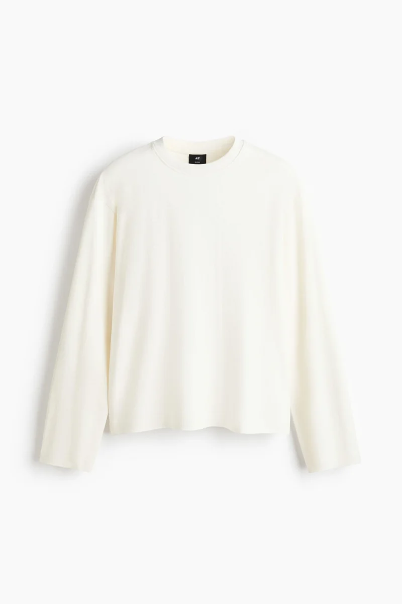 H&M  Relaxed Fit Long-sleeved cotton T-shirt for Men | Best Price UAE