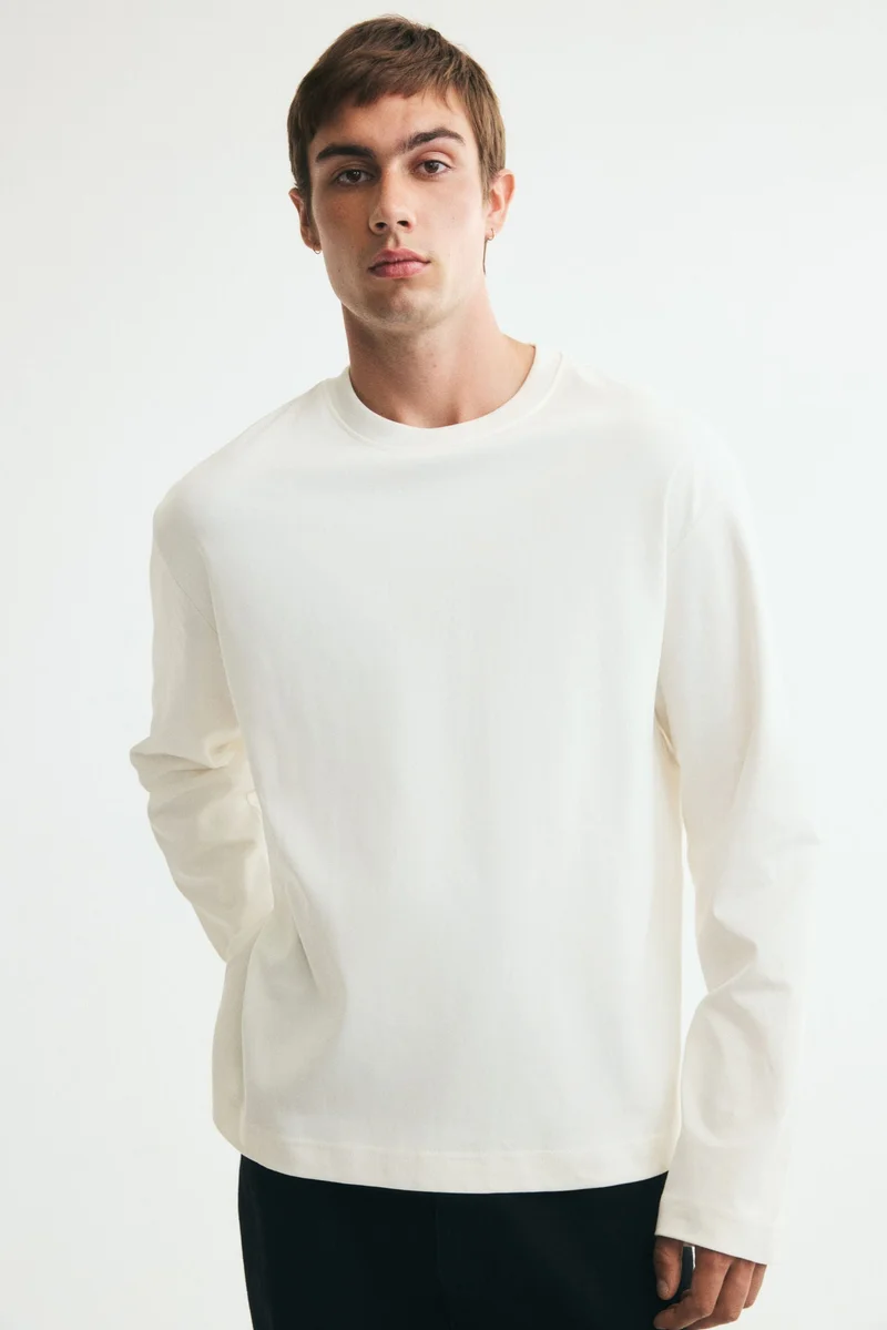 Relaxed Fit Long-sleeved cotton T-shirt