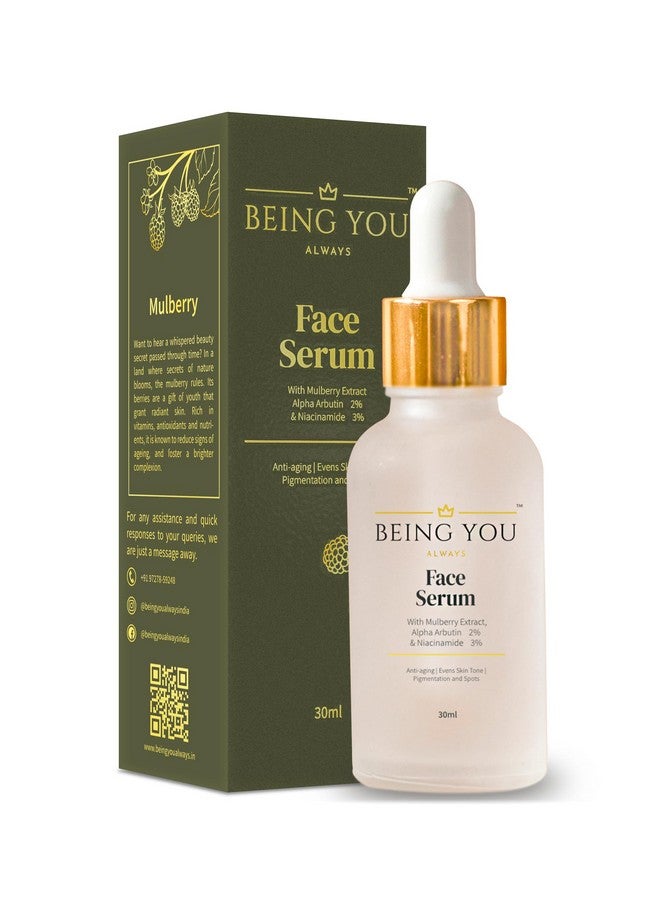 Being You- Always BEING YOU - ALWAYS Face Serum With Mulberry Extract, Alpha Arbutin And Niacinamide Vitamin B3- For Anti Ageing, Even Skin Tone, Pigmentation And Spot Free Skin- 30Ml - Image 1