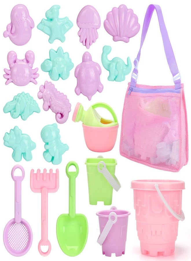 Tagitary Beach Sand Toys Set for Kids 3-10 with Bucket Watering Can Shovel Rake Sand Molds Beach Shell Bag - Image 1