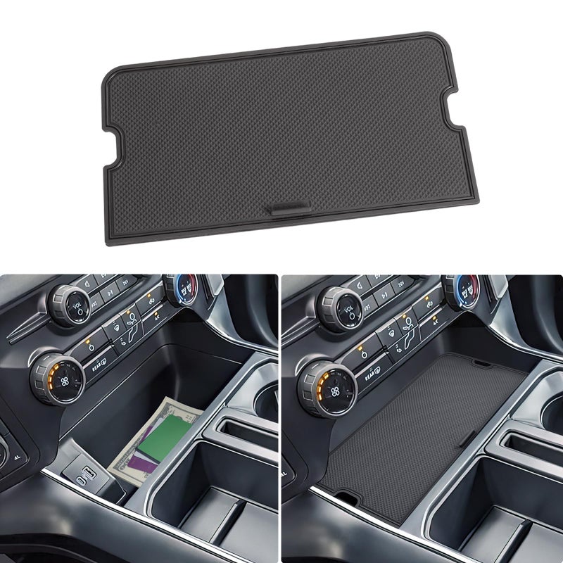 PIMCAR Center Console Cover for 20212026 Ford F150 20222025 F150 Lightning XLT Pro Hidden Panel Secret Pocket Lid with USB Hole Interior Accessories Fits into The Open Pocket in Front of Shifter - Image 3