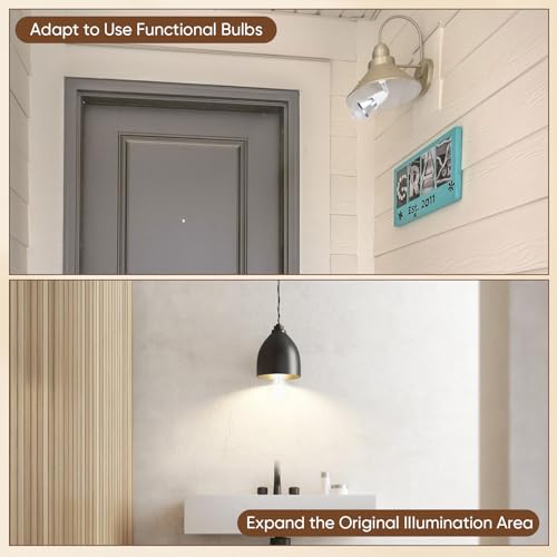 MIKWOAB 3 Pack Light Socket Extender, E26/E27 4.5 Inch Light Socket Extension, Vertical 180°Horizontal 350° Adjustable Medium Screw Base Light Bulb Extension Socket - Image 3
