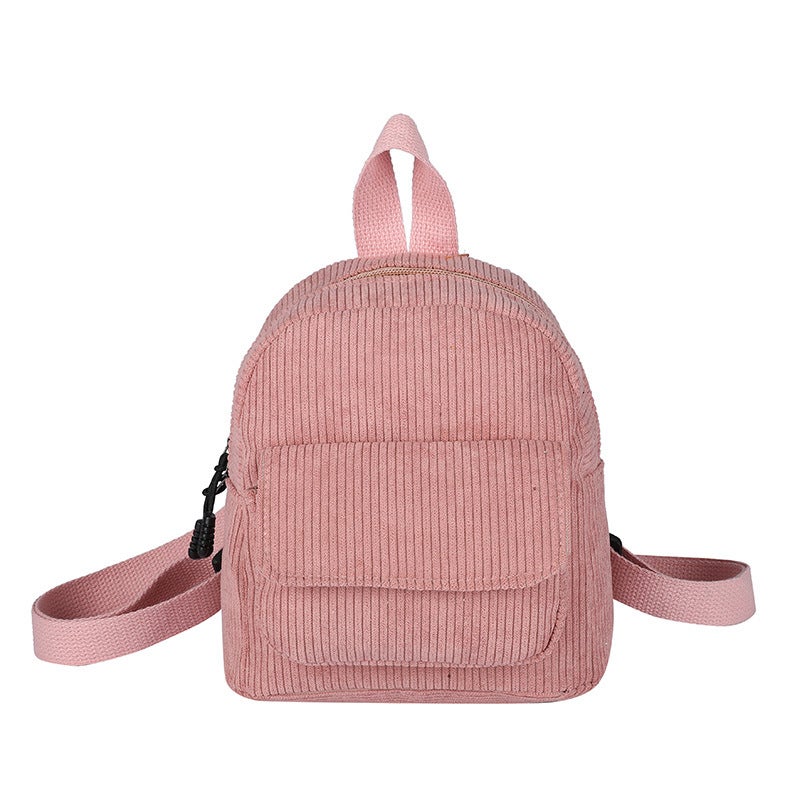 2022 Velvet Trendy Mini Backpack Retro Fashion Womens Bag Pink 