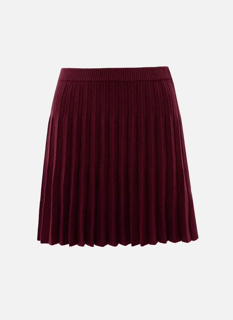 Lichi Pleated knitted mini skirt