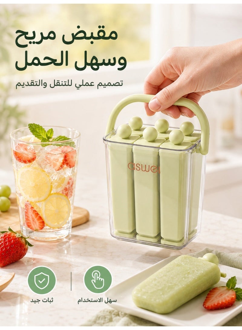 Ice Cube Tray, Reusable Ice Stick Mold with Lid and Carry Handle, Food Contact PET PP Silicone Freezer Ice Maker for Water Bottles Cups Juice Tea and Summer Drinks, Green - Image 5