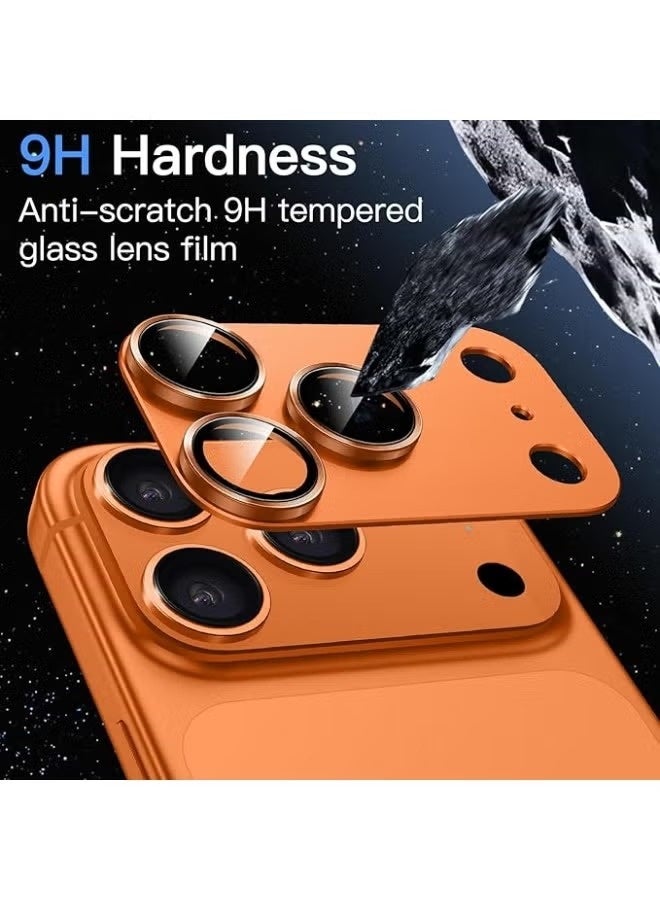 Camera protector for Apple iPhone 17 Pro Max - Back Camera Lens Glass Protector - 9H hardness HD clear protective glass - Lens shield/scratch-resistant camera glass protector/scratch-resistant/case compatible - Orange - Image 2