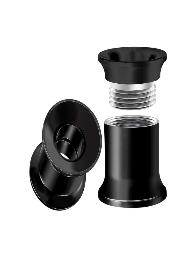 BIG GAUGES Pair Of Internally Threaded Surgical Steel Black Double Flared Piercing Jewelry Stretcher Ear Plug Earring Lobe Tunnel, Stainless Steel,Metal,Steel, - Image 1