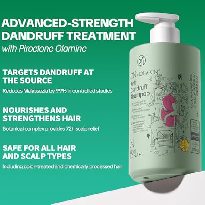 CNMOFAXIN DANDRUFF SHAMPOO 480ML - SCALP SOOTHING & FLAKE CONTROL WITH HERBAL EXTRACTS - DEEP CLEANSING & SEBUM CARE - FOR OILY SCALP DRY HAIR ITCHY SCALP - UNISEX HAIR CARE SOLUTION - Image 3