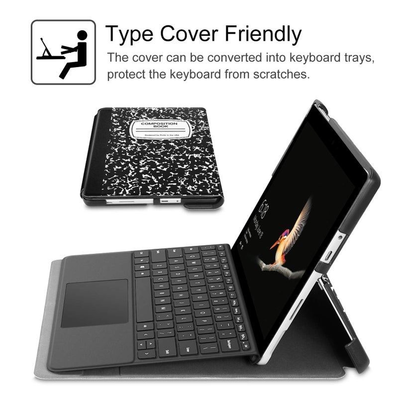 Fintie Case for Microsoft Surface Go 4/3/2/1 (2023/2021/2020/2018) 10-inch Tablet - Multiple Angle Hard Shell Business Cover, Compatible with Type Cover Keyboard, Composition Book - Image 5