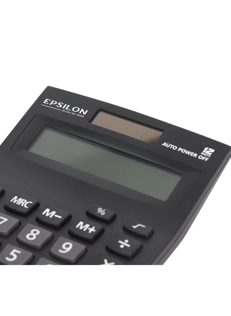 Epsilon - Epsilon 12 Digit Desktop Calculator- EPSCL165, Includes Percent Function, Auto Replay - Image 1