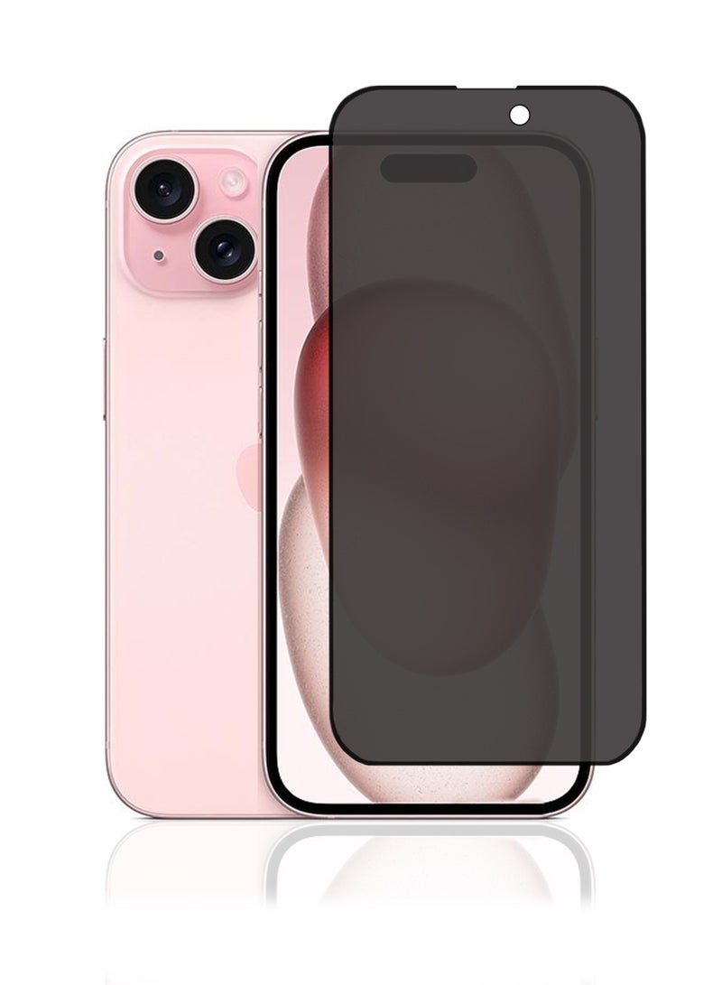 iPhone 15 Privacy Screen Protector - Premium Edge to Edge Anti Spy Privacy Tempered Glass, Oleophobic Coating, Delicate Touch, Anti-Explosion, Smooth Arc Edge, Easy Installation - Image 1