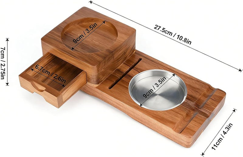 Hardwood Stogie Ashtray Featuring Built-in Storage and Drink Holder for Elegant Living Outdoor Stogie Ashtray Stand - Image 3