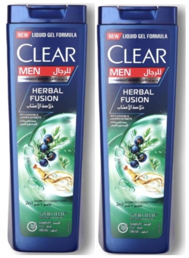 CLEAR Set of 2 pieces of shampoo and conditioner anti-dandruff 2 in 1 herbal extract 400ml - Image 1