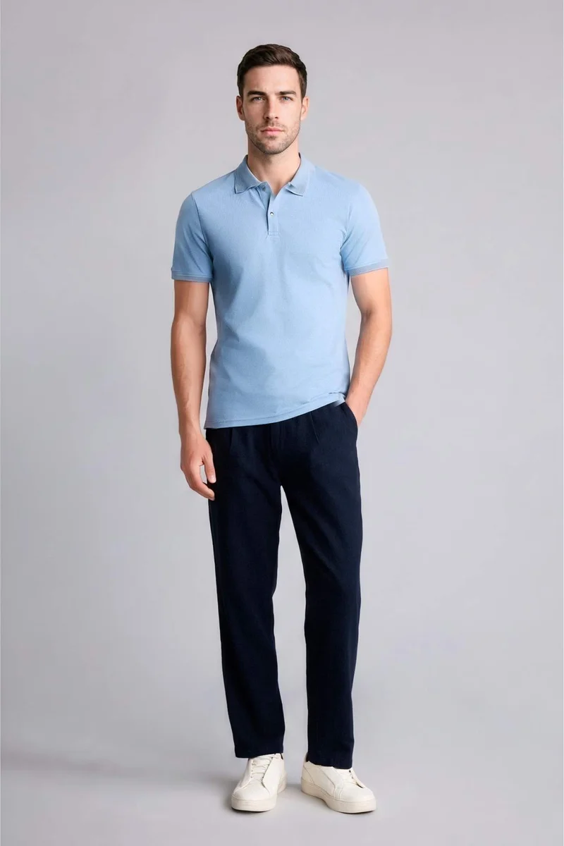DeFacto Slim Fit Polo Collar Pique Short Sleeve Polo T-Shirt