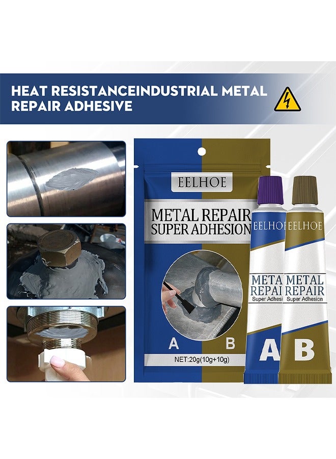 Metal Repair Super Adhesion Glue, A And B Repairing Glue, Industrial Metal Repair Paste, Heat Resistance, Powerful Metal Mending Agent For Casting Steel, Sand Holes - Image 2