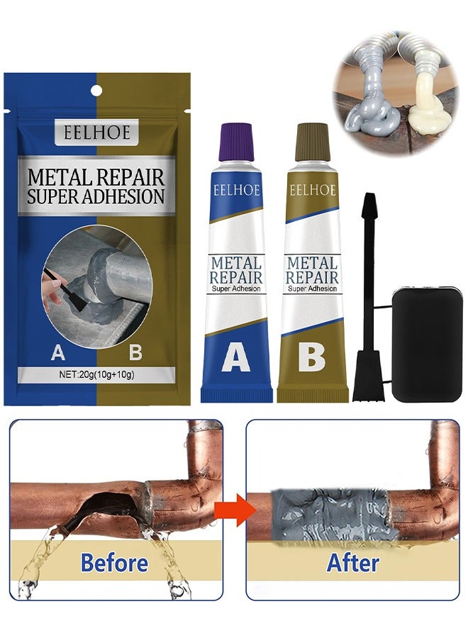 Metal Repair Super Adhesion Glue, A And B Repairing Glue, Industrial Metal Repair Paste, Heat Resistance, Powerful Metal Mending Agent For Casting Steel, Sand Holes - Image 1