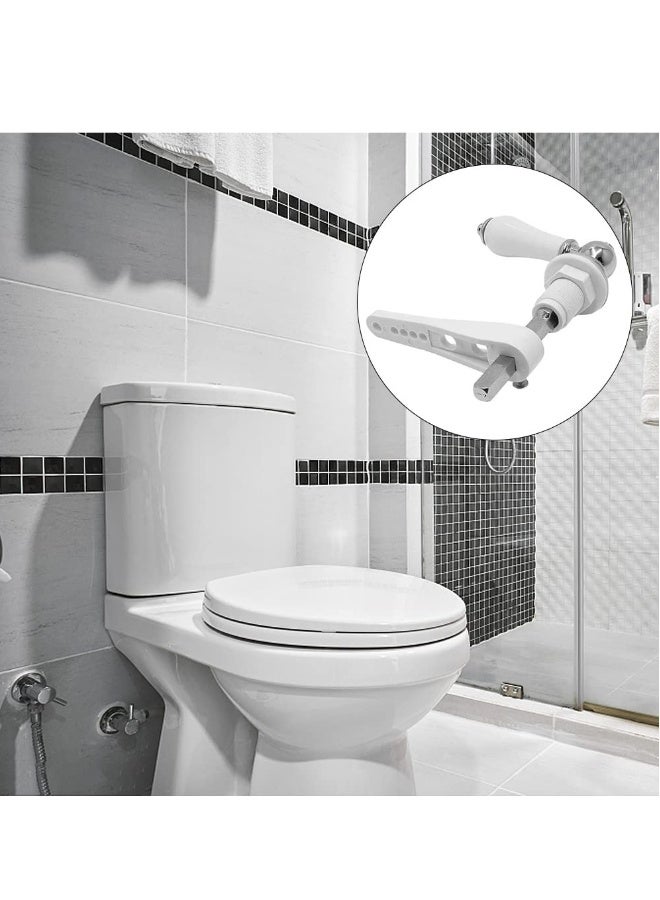 SYOSI Toilet Cistern Lever Flush, Ceramic Toilet Flusher Handle, WC Cistern Flush Lever, WC Lavatory Flush, Water Tank Toilet Handle with Ceramic Handle, Toilet Cistern Lever Flusher  - Image 2