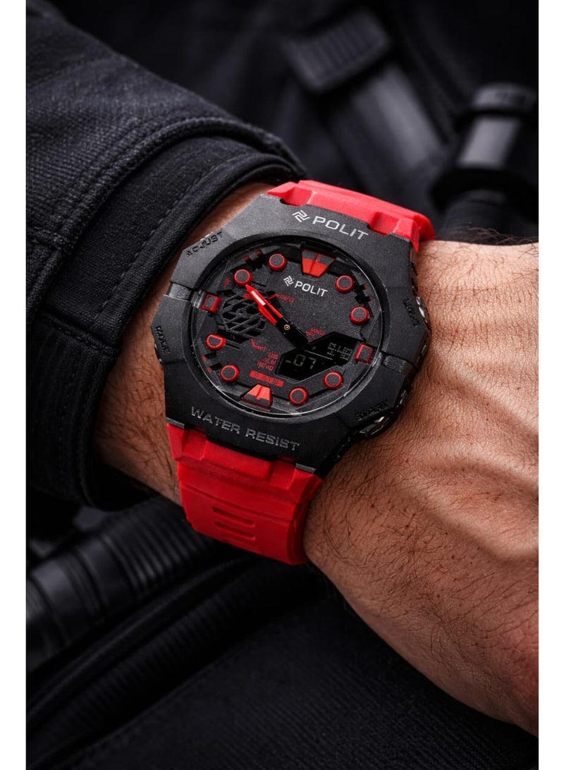 Polit Rugged Sports Watch Water Resistant Analog Digital Watch - Image 3