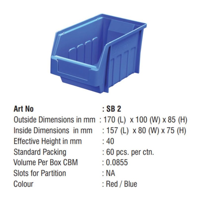 Alkon SB 2 حاوية حمراء - 170 مم × 100 مم × 85 مم (عبوة من 6) - Image 2