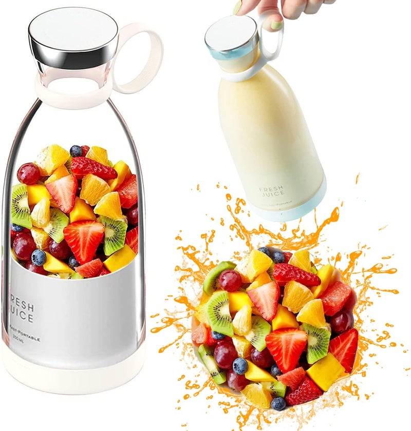 RoCat Space saving Portable Mini Fast Blender, 350ml Fruit Mixer, Portable Blender Cup, Kitchen Juicer Cup, Mini Blender, Handheld Travel Blender, with USB Rechargeable, for Shakes, Smoothies, Juice (White) Practical experience crafted - Image 1