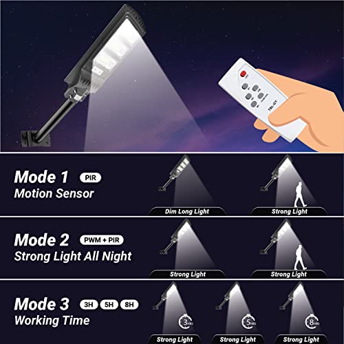 Epyz 90 Watt Solar Street Lights Outdoor Waterproof with Motion Sensor for Garden, Street, Lawn, Patios and Pathways [ 351LED, Pack of 1, White Light ] - Image 4