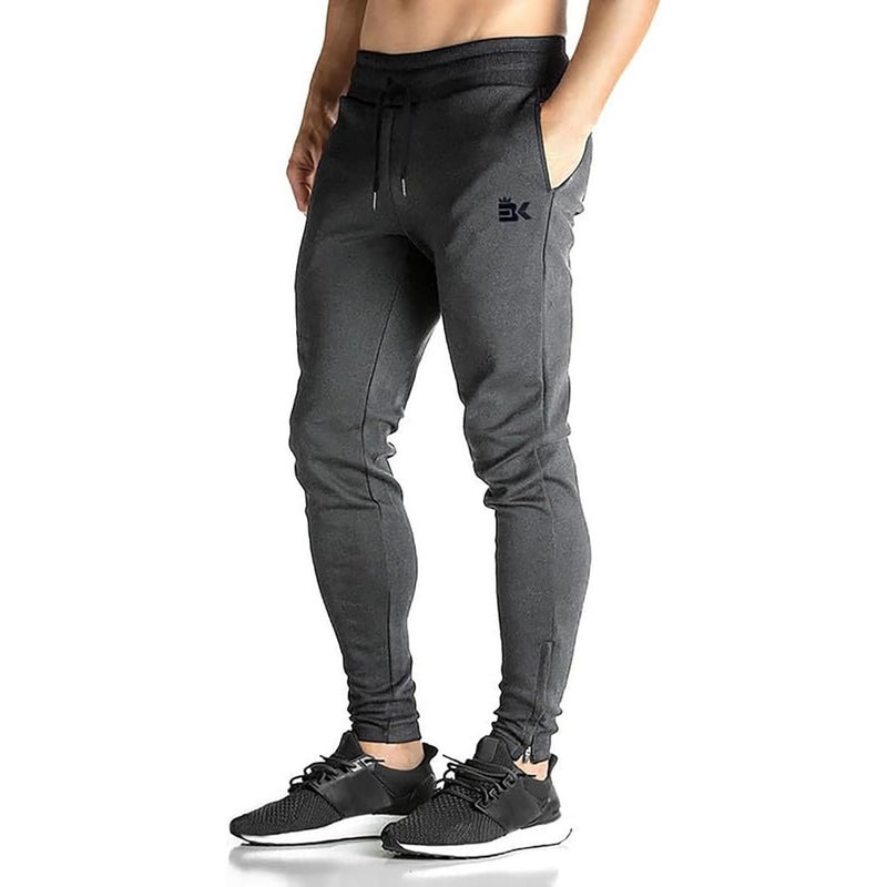 BROKIG Mens Zip Joggers Pants - Casual Gym Workout Track Pants with Pockets - Image 1