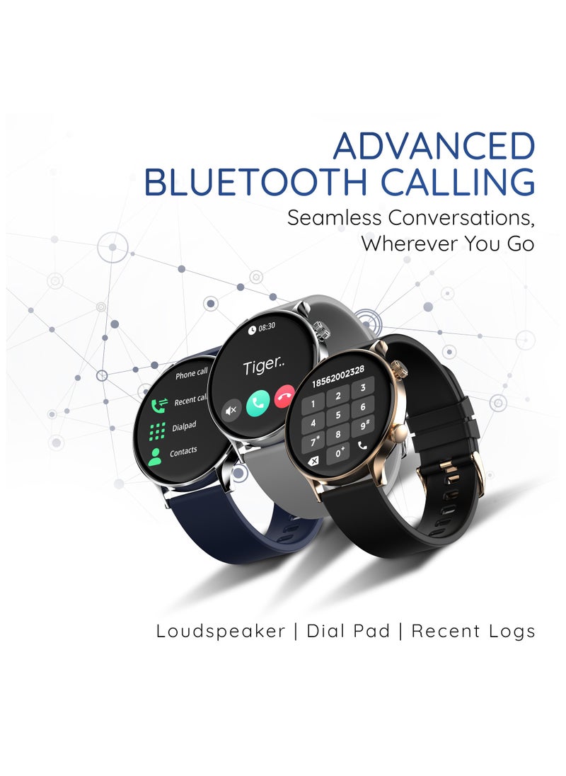 Pebble - Vast 1.43' (3.63 cm) Amoled Display Smartwatch, Always On Display, Compatible with Android & iOS, IP67 Water Resistant, Health Suite, Multi Sports Modes, Round Dial, Multi Watch Faces, Moonlight Grey - Image 1