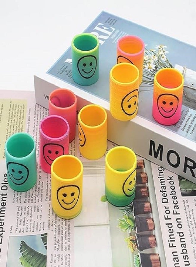 Pack of 24 Smiley Rainbow Spiral Springs, Magic Rainbow Gift Children's Birthday Party Toy - Image 2