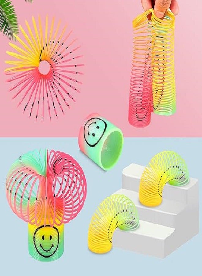 Pack of 24 Smiley Rainbow Spiral Springs, Magic Rainbow Gift Children's Birthday Party Toy - Image 3