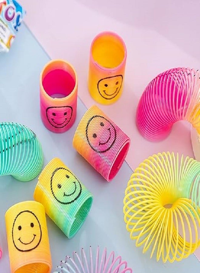 Pack of 24 Smiley Rainbow Spiral Springs, Magic Rainbow Gift Children's Birthday Party Toy - Image 4