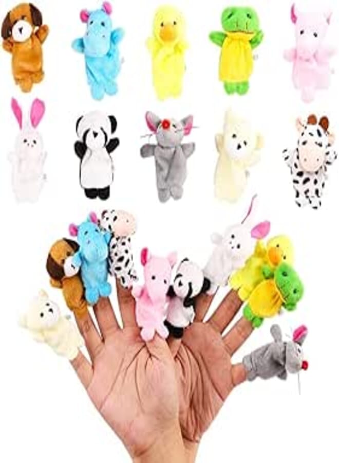 KIDSZONE KIDSZONE 10Pcs Finger Puppets Set - Soft Plush Animals Finger Puppet Toys for Kids, Mini Plush Figures Toy Assortment for Boys & Girls, Party Favors for Shows, Playtime, Schools 