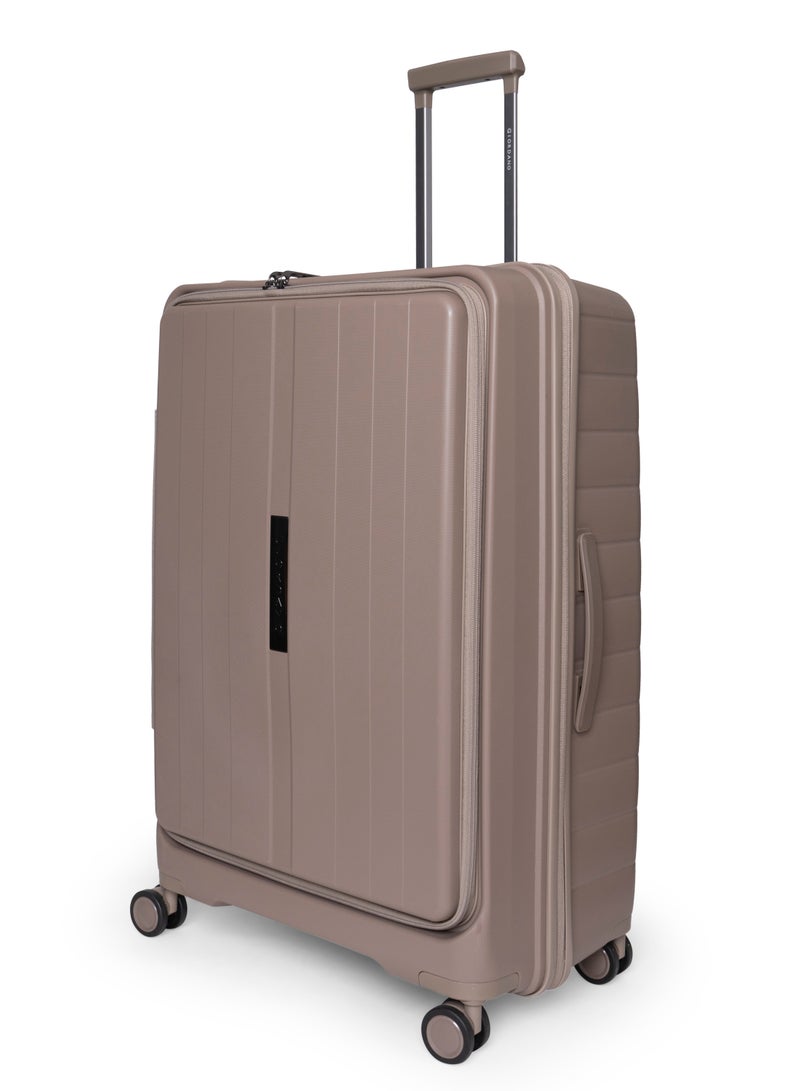 GIORDANO Giordano Titanium Front Opening Hardshell Luggage Set, Unbreakable Expandable, Secure Lock, 4 Double Wheels Travel Lugggage, Laptop Compartment on Small Carry-on Cabin Luggage, Checked Luggage. Beige  - Image 3