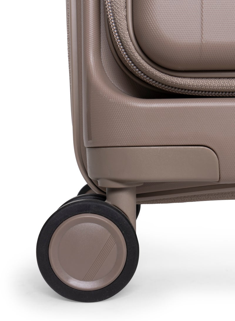 GIORDANO Giordano Titanium Front Opening Hardshell Luggage Set, Unbreakable Expandable, Secure Lock, 4 Double Wheels Travel Lugggage, Laptop Compartment on Small Carry-on Cabin Luggage, Checked Luggage. Beige  - Image 5