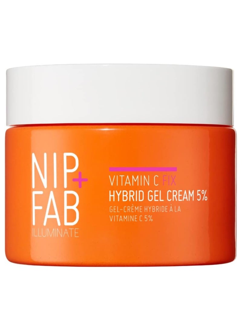 NIP+FAB Nip+Fab Vitamin C Fix Hybrid Gel Cream 5% 1.7 fl oz | Gel-Like Moisturiser | High-Performance 5% Vitamin C | Radiant and Glow Skin | Ferulic Acid | Face Skin Booster  - Image 1