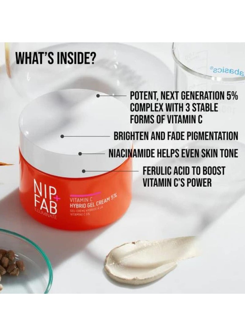 NIP+FAB Nip+Fab Vitamin C Fix Hybrid Gel Cream 5% 1.7 fl oz | Gel-Like Moisturiser | High-Performance 5% Vitamin C | Radiant and Glow Skin | Ferulic Acid | Face Skin Booster  - Image 3
