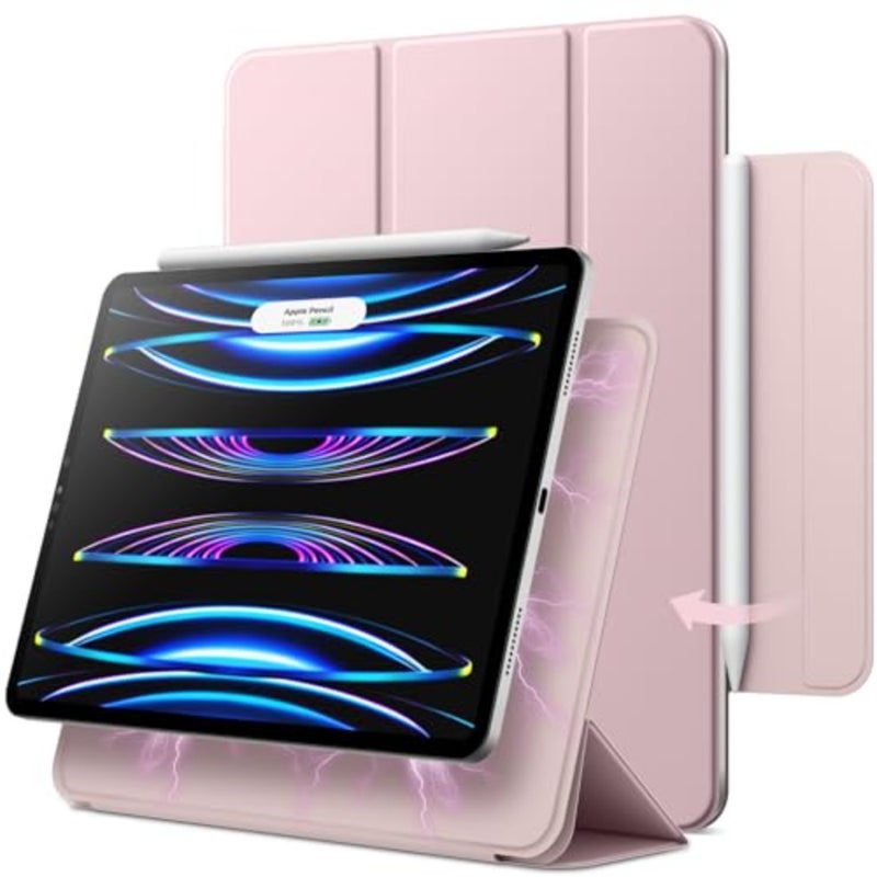 حافظة مغناطيسية لجهاز iPad Pro 11 iPad Air 5/4 10.9، غطاء ذكي نحيف مع خاصية التنبيه/السكون التلقائي، حماية خفيفة الوزن، جلد PU فاخر، أسود - Image 1